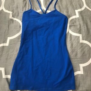 Blue lululemon workout top